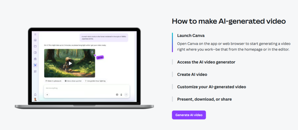 canva ai video generator