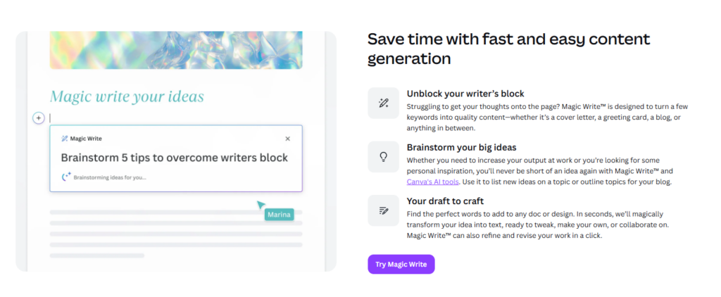 canva magic write